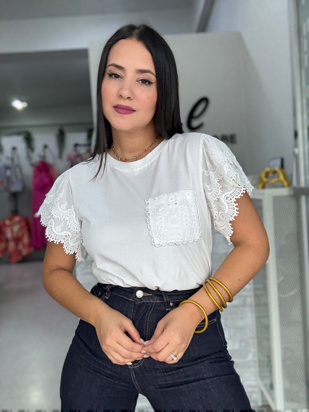 Beige Lace Tshirt