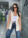 Ivory Linen Vest