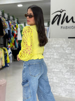 Yellow Guipure Blouse