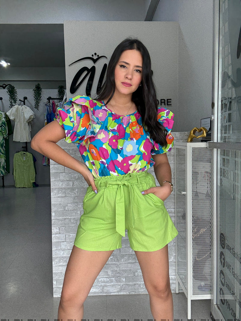 Multicolor Ruffles Blouse