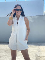 White Denim Romper