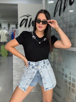 Acid Wash Denim Skort