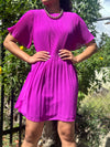 Orchid Pleated Short Dress