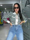 Green Stripes Sweater Top