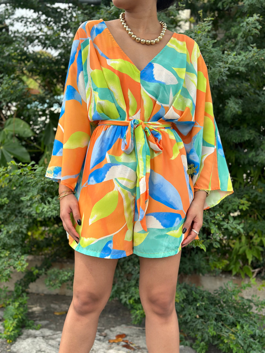 Colorful Leaves Romper