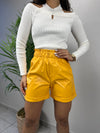 Mustard Leather Short