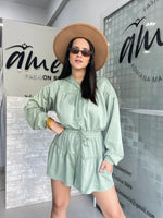 Sage Hooded Romper