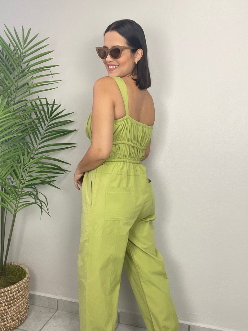 Olive Cargo Jumpsuit