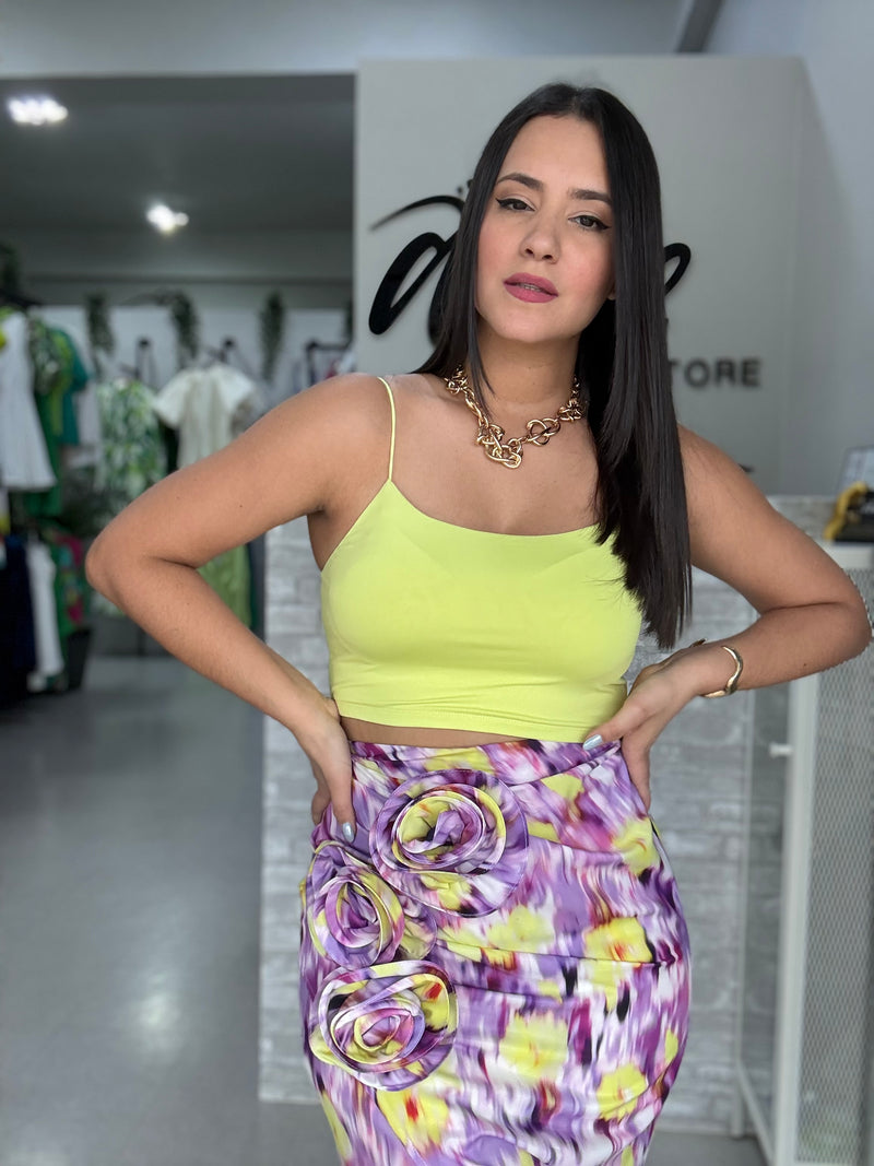 Lime Basic Crop Top