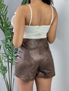 Brown Leather Skort