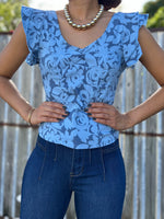 Blue Flowers Top