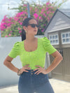 Lime Rhinestones Blouse