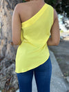 Yellow Ruffles Flower Top