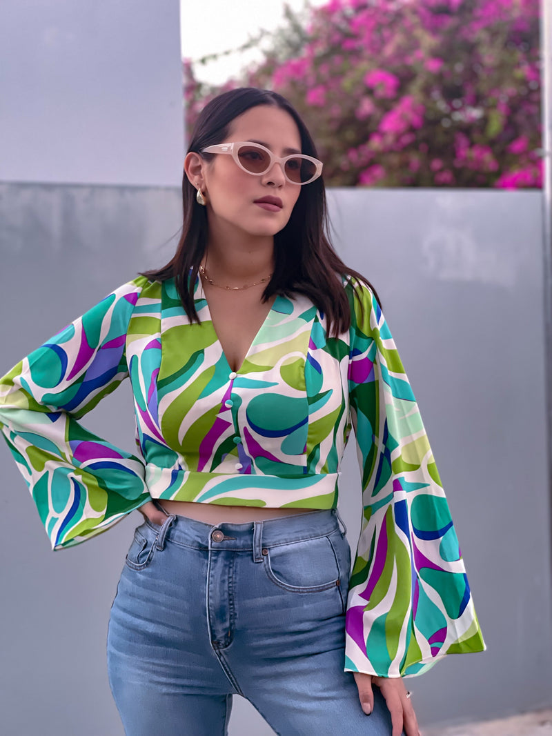 Green Teal Blouse