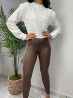 Cognac Leather Legging