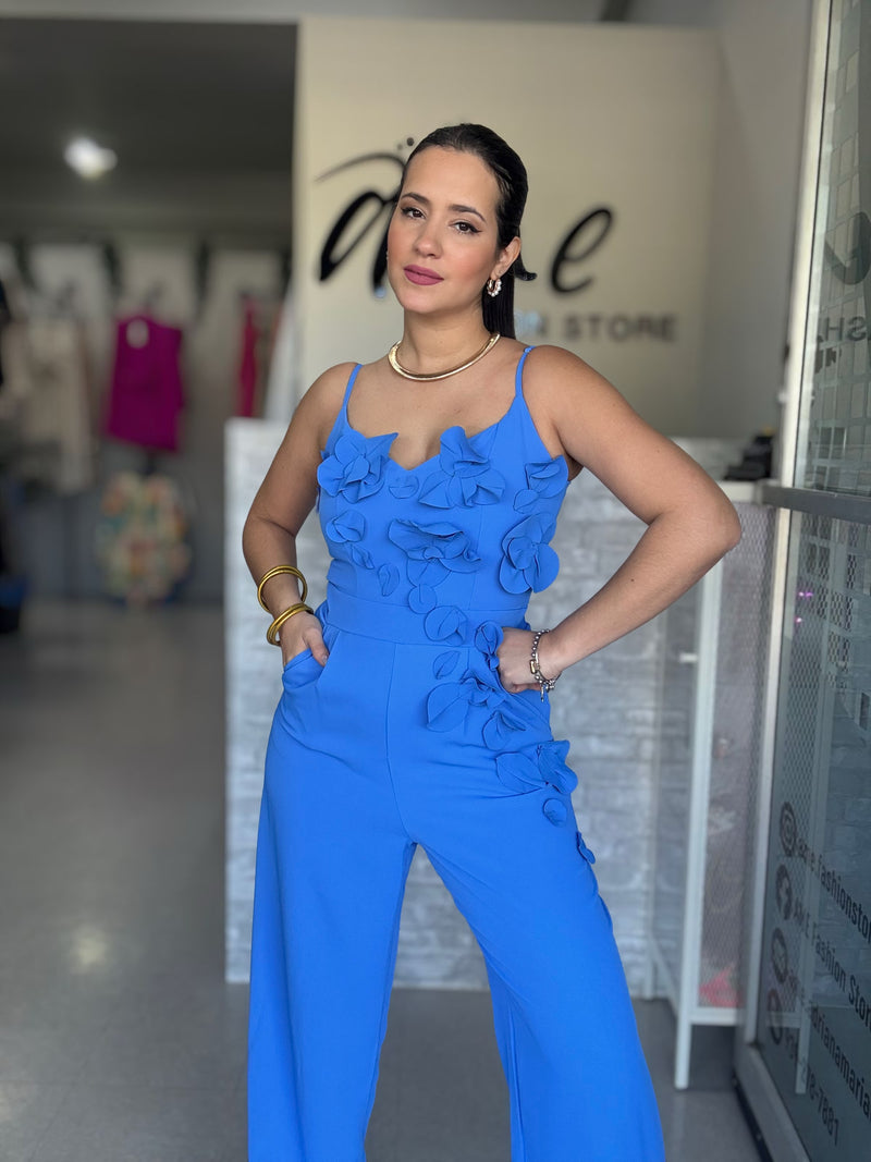 Blue Flowers Jumpsuit