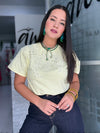 Light Yellow Appliqué T-shirt