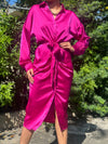 Magenta Satin Dress