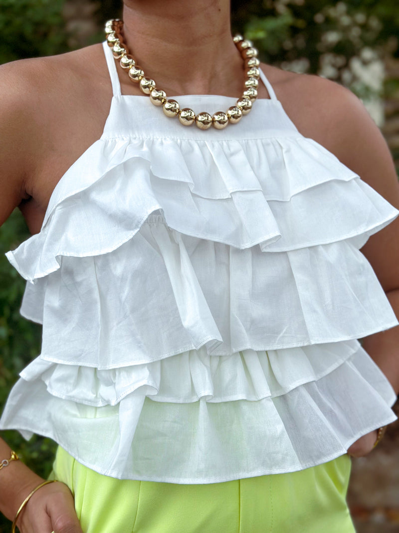 White Ruffles Top