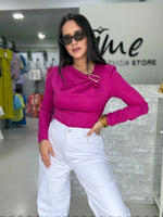 Magenta Gold Detail Blouse
