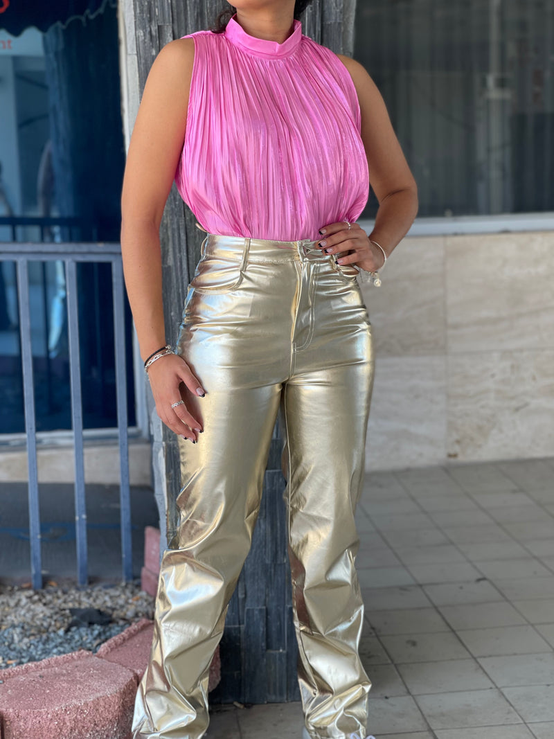 Metallic Pink Top