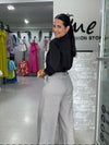 Grey Stripes Bottom with Belt