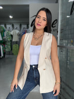 Ivory Linen Vest