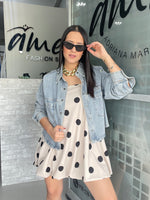 Taupe Dots Bubble Dress