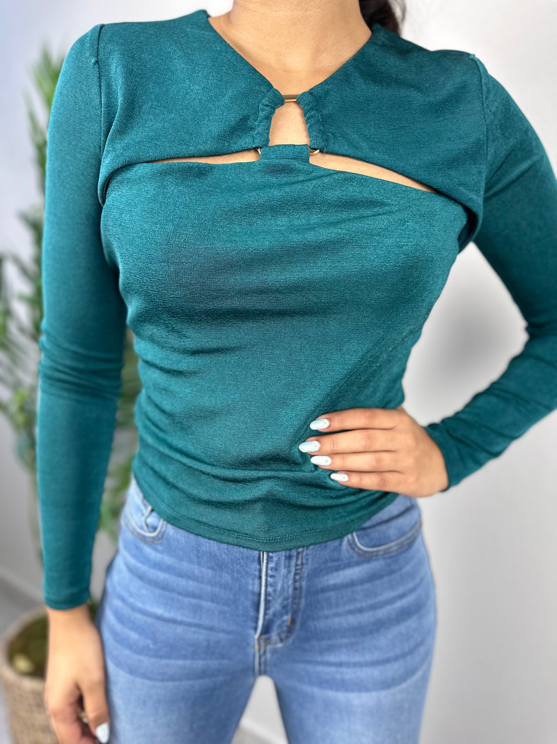 Shine Teal Blouse