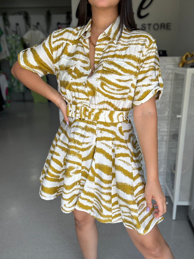 Mustard Printed Dress