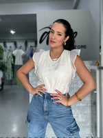 Cream Flowers Blouse