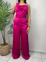 Magenta Satin Jumpsuit