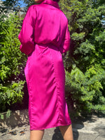 Magenta Satin Dress