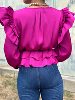 Magenta Ruffles Blouse