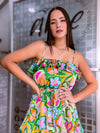 Green Tropical Short Dress