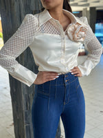 Ivory Flower Blouse