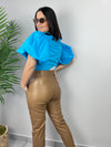 Camell Leather Pants