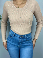 Camell Pearls Sweater