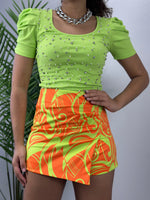 Orange and Lime Neon Skort