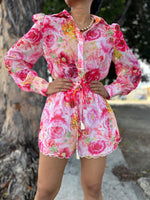 Pink Floral Romper