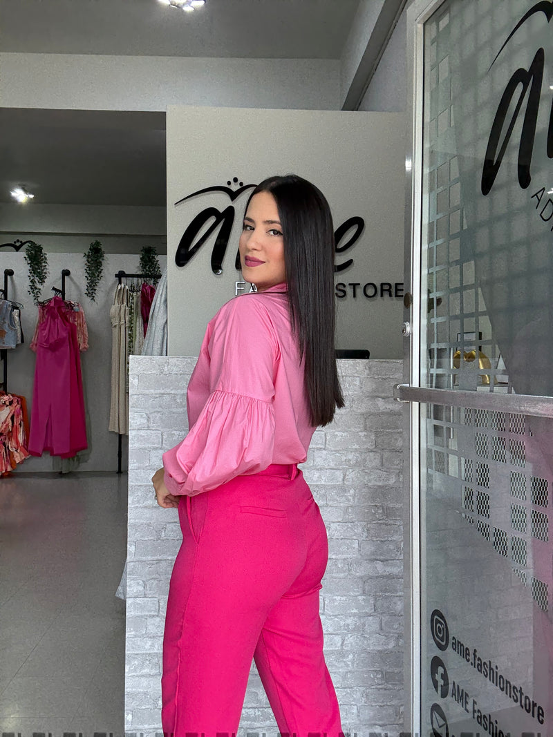 Soft Pink Buttons Blouse