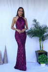 Sequins Wine Formal Dress