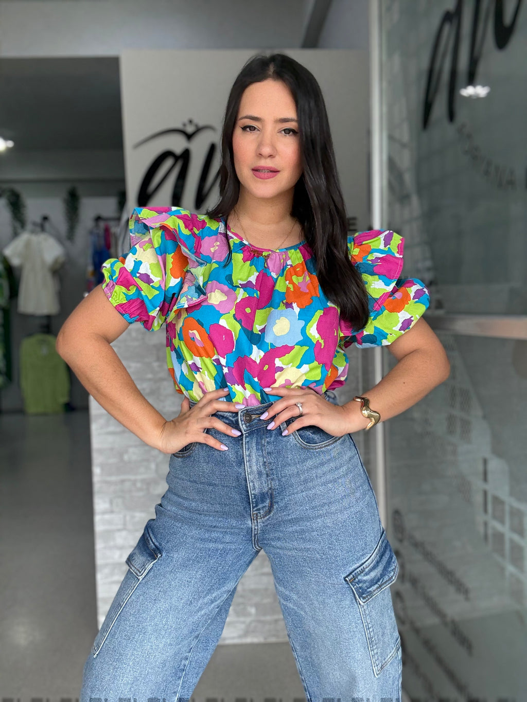 Multicolor Ruffles Blouse