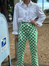 Green Checkers Denim