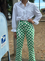 Green Checkers Denim