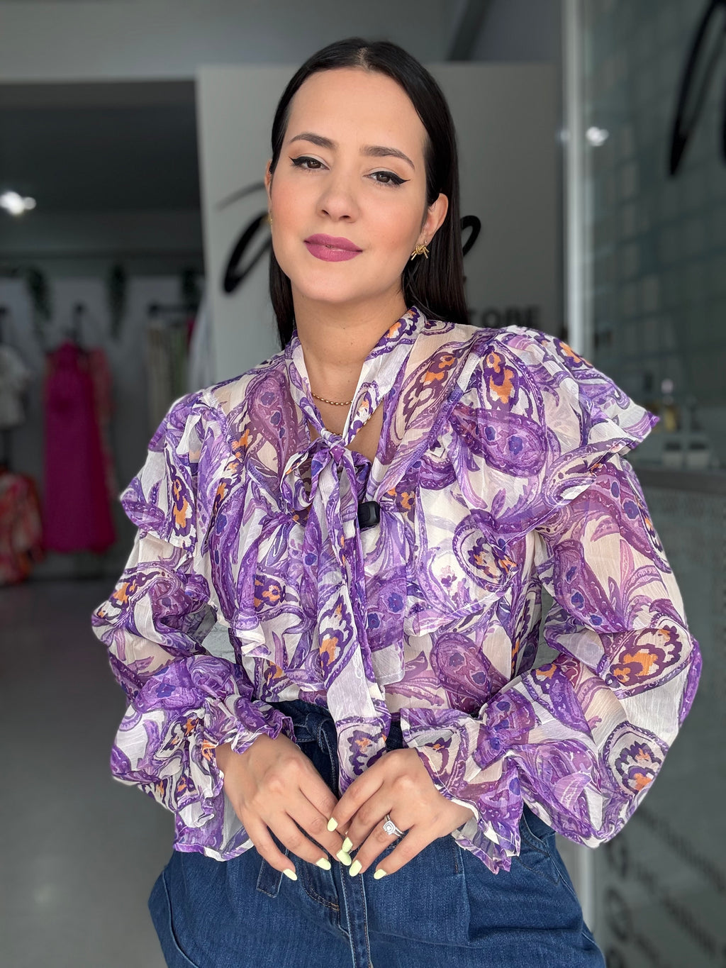 Abstract Purple Blouse