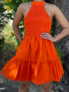 Halter Orange Dress