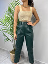 Hunter Green Leather Pant