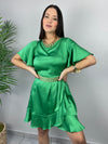 Green Satin Dress