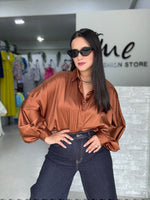 Brown Satin Shirt